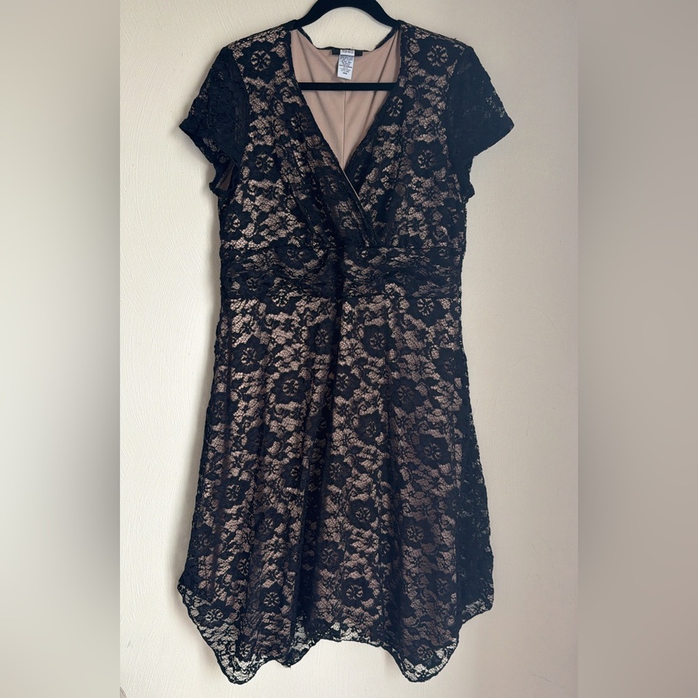 Y2K Women's Lace Dress Whimsygoth Alt Witchy Romantic Ethereal‎ Midi 18W Plus Sz